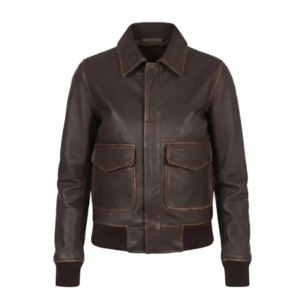 valerie brown leather bomber jacket