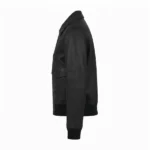 valerie leather black bomber jacket