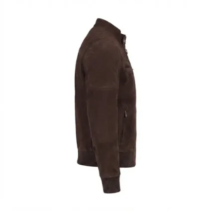zuri brown leather suede bomber jacket