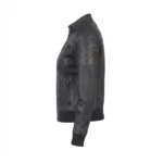 zuri leather black bomber jacket